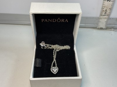 Pandora Elevated Heart Necklace 18  IOB 