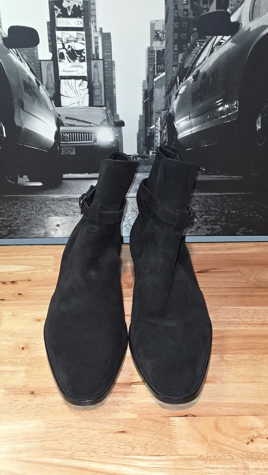 Saint Laurent Wyatt Arnés Botas 46 Negro Gamuza Hombre EU46 US13 Foto 2 de 4