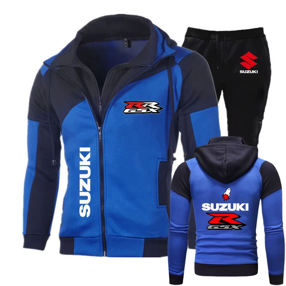 Racing Logo Printed Men's Sportswear Hoodie Set Zipper Sportswear+Pants 2-piece