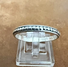 Vintage R0593 Silpada Thin Bead Dot Sterling 925 Stackable Band Ring Size 11
