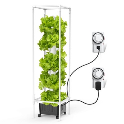 Hydroponic Growing System Tower LED Grow Lights 45 Pod Greenhouse City Farming