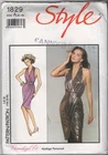 Vintage Uncut Style Sewing Pattern 1829 90s Club Halter Dress 6-18 OOP HTF