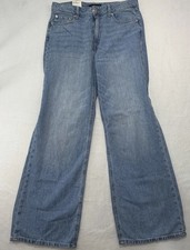 Aeropostale 12 Women  s High Rise Blue Baggy Denim Wide Leg Jeans NWT