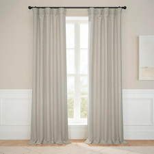 - Faux Linen Curtains for Living Room 1 Panel - 50W X 84L - Textured Room Dark