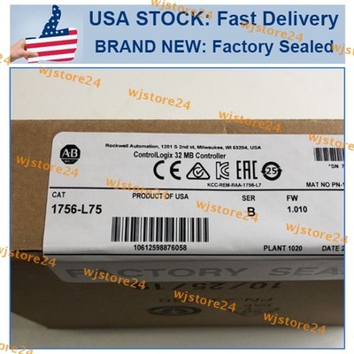 [US Seller] AB 1756-L75 /B ControlLogix Logix5575 Processor 32 MB Controllers
