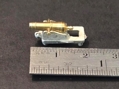 Ship Model Fittings Parts 20mm Brass Carronade Cannon w/ White Metal Carriage