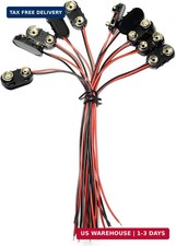 10 Pack 9V Battery Clip Connector with Wire I Type Hard Buckle Housing