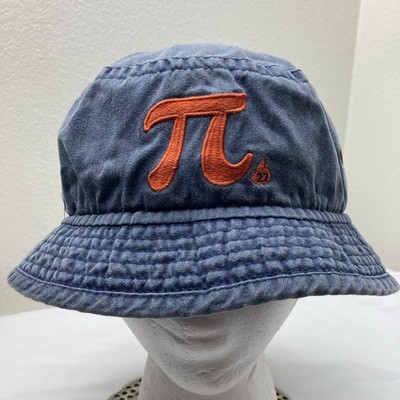 Vintage HEADSHOTS bucket hat ''Pi 22'' Embroidered Cap One Size Blue Orange