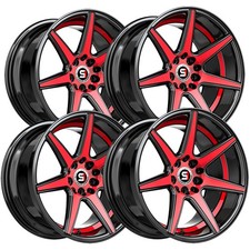 Set Of 4 Spec-1 Sp-73 17x7.5 4x1004x4.5 42mm Blackred Wheels Rims 17 Inch