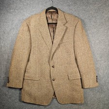 Jos. A. Bank Mens Harris Tweed Wool Herringbone Blazer Professor Sz 46R READ
