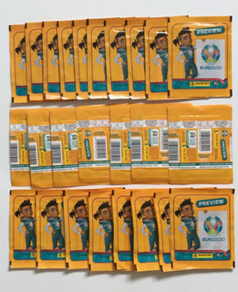 Panini UEFA EURO 2020 PREVIEW Football Sticker Packets x25 (ORANGE Frames)