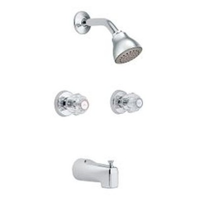 New MOEN Chateau 2919EP  2-Handle Tub and Shower Faucet Chrome Valve Included