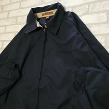 Harriton Navy Blue Microfiber Club Jacket Mens L Hyandai Logo Collared Full Zip
