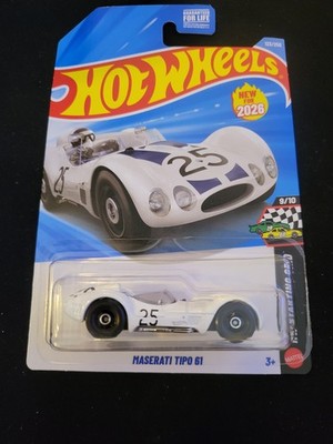 2026 HOT WHEELS #123 HW Starting Grid 9/10 MASERATI TIPO 61 White 1st Edition