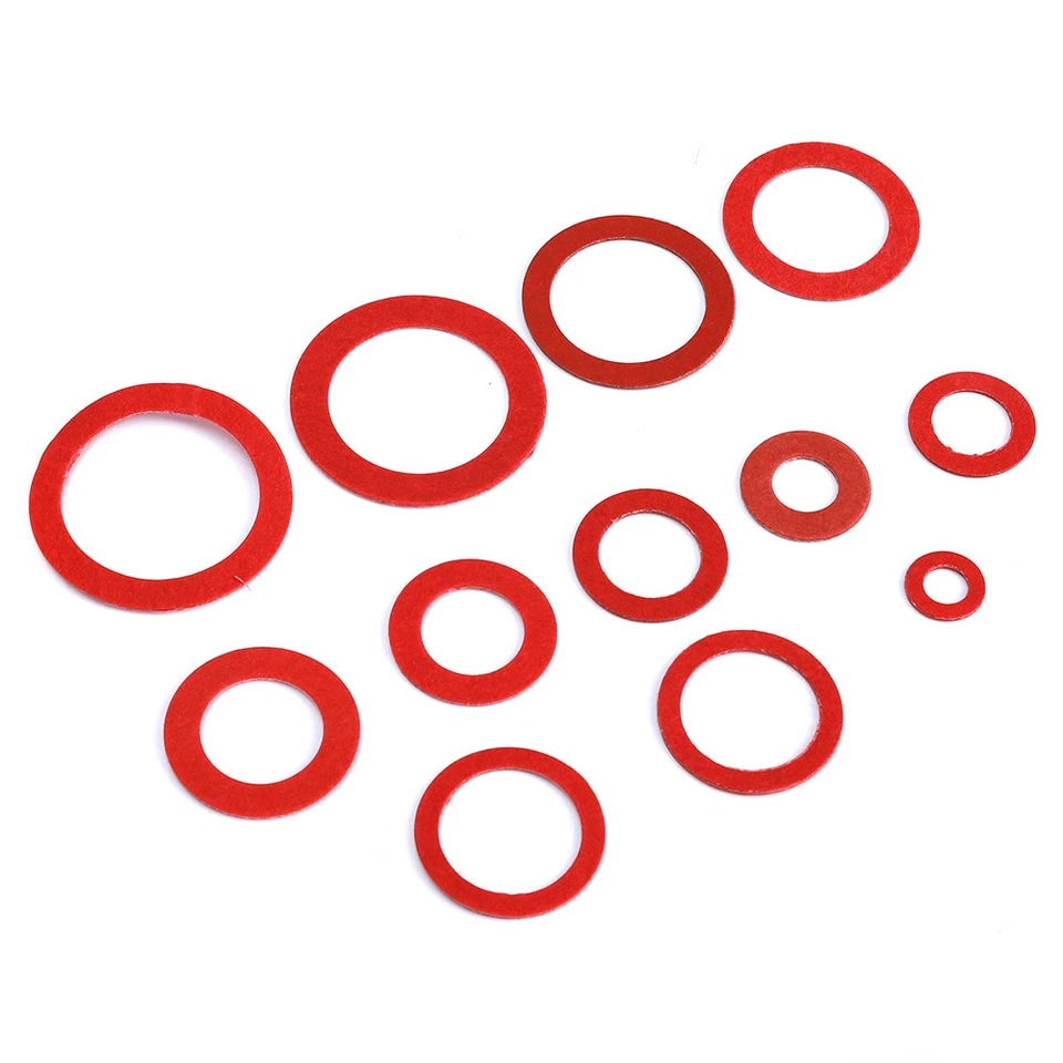 600pcs Red Vulcanised Fibre Washer Gasket Round Insulation Paper Red Steel New - Image 4 of 4