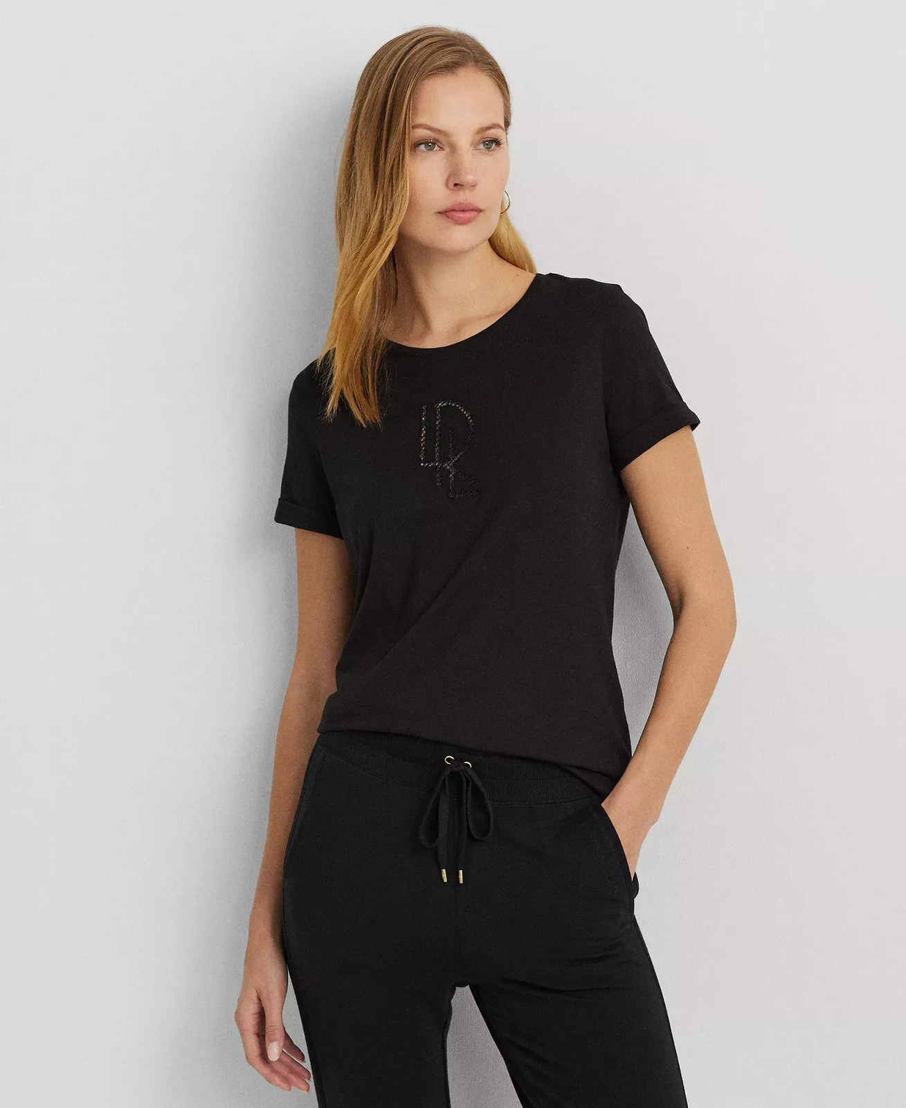 Lauren Ralph Lauren Women's Top Top Sz M Women's Embellished Logo