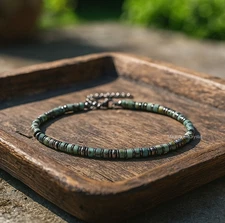 Natural Turquoise Hematite Bracelet Minimalist Men Jewelry Healing Energy Gifts