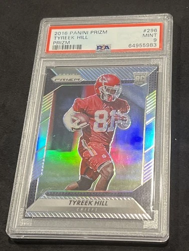 2016 Panini Prizm Tyreek Hill Silver Prizm RC PSA 9  #296 NFL Rookie Chiefs
