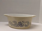 Vtg Pyrex Homestead Casserole 475-B 2.5 Qt  Dish Bowl No Lid USA Tan Beige Blue