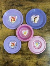 Disney Princess Play Tea Set, 4 Plates and 1 Bowl. Incomplete Set. Lot 5.