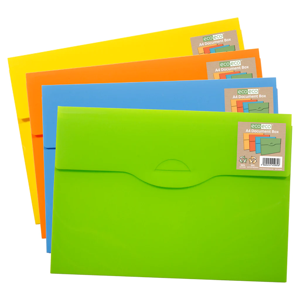 eco eco A4 Document Box File 50% Recycled Home Professional Office Single File