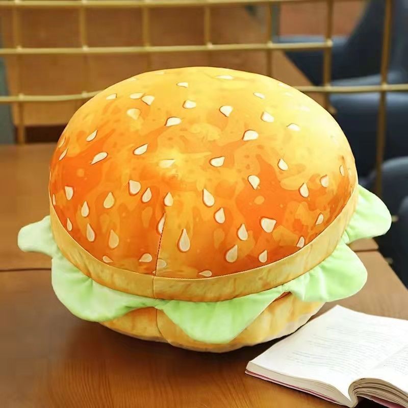 Hamburger Throw Pillow Multi Purpose Plush And PP Cotton Back Pillow For Valenti
