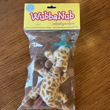 WubbaNub Infant Pacifier Giraffe Plush Design 0-6 Months NEW Unopened