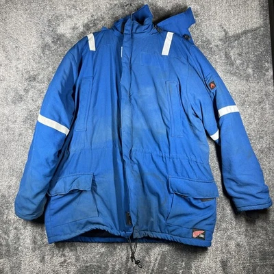 Red Wing Parka Jacket Mens 3XL Blue Hooded Insulated Lined Schlumberger RW 76071 - Image 1 of 4