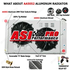 4-ROW Radiator Shroud Fan Relay Fit 68-77 Chevy El Camino,1968-73 Chevy Chevelle