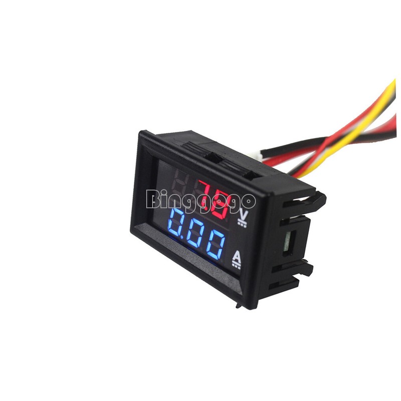 Voltmeter Ammeter Blue&Red DC100V 10A LED Digital Volt Amp Meter Tester Detector