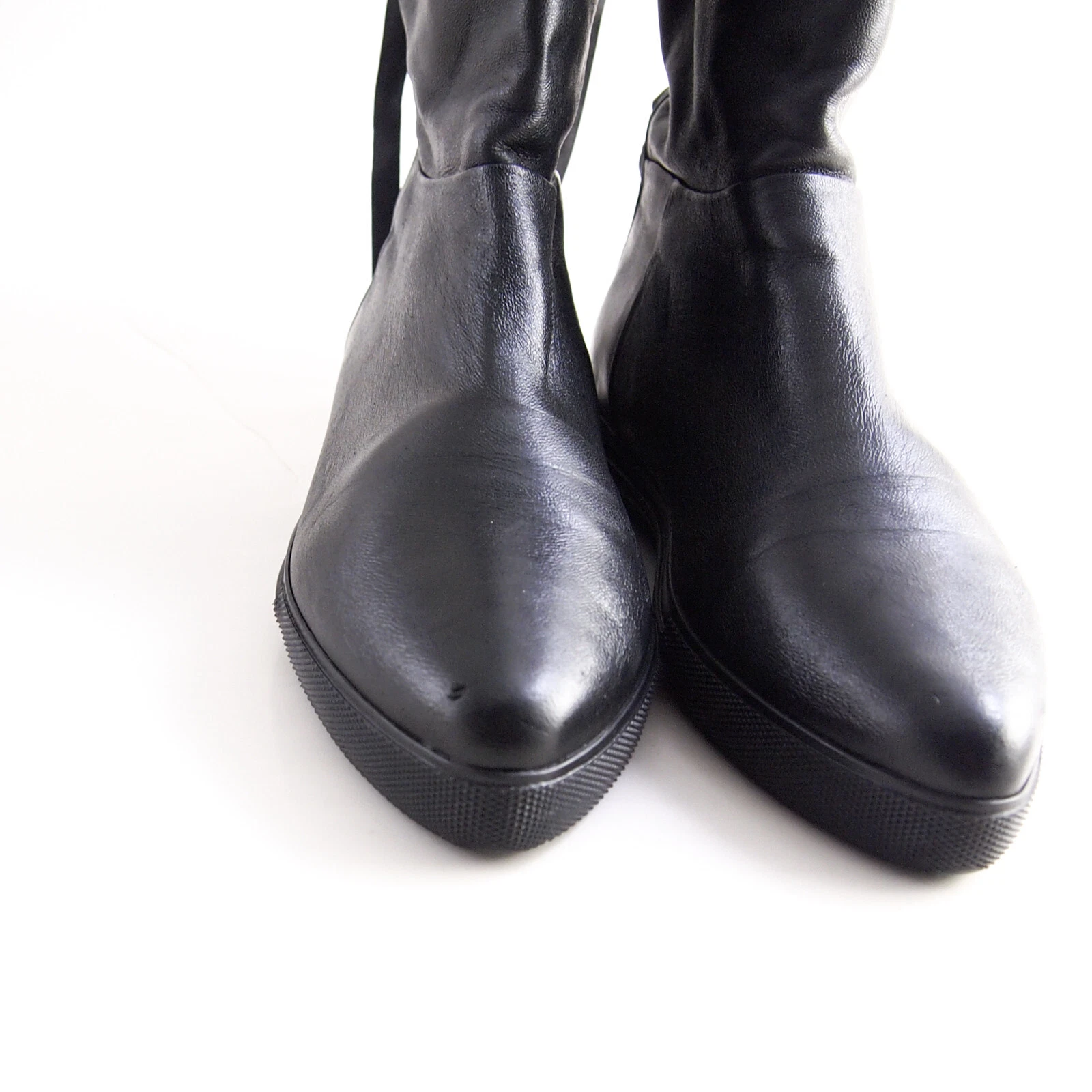 Stivaletti Miu Miu 5U9265 in pelle nera da donna taglia EU 37 US 7