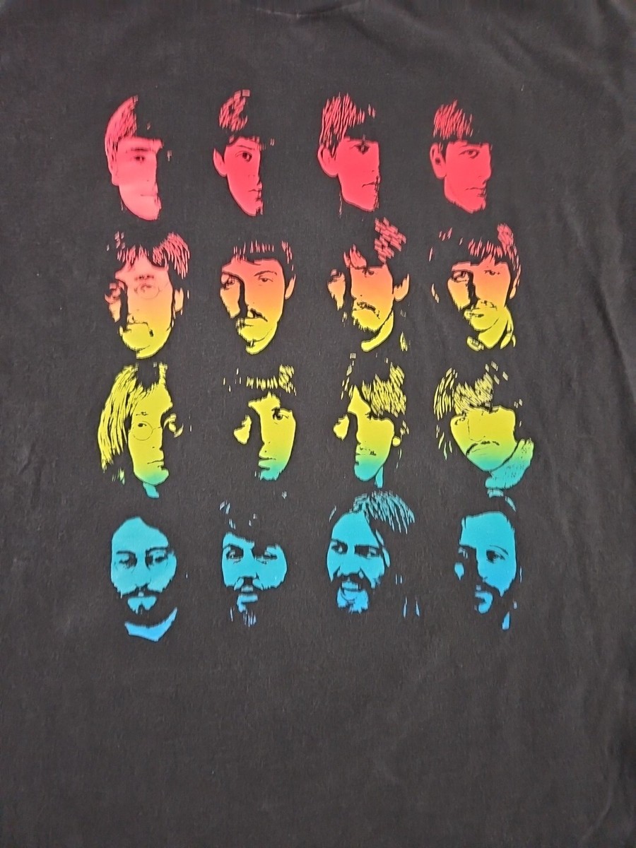 Size Large Beatles Anthology Vintage T-Shirt 90s Rainbow Faces