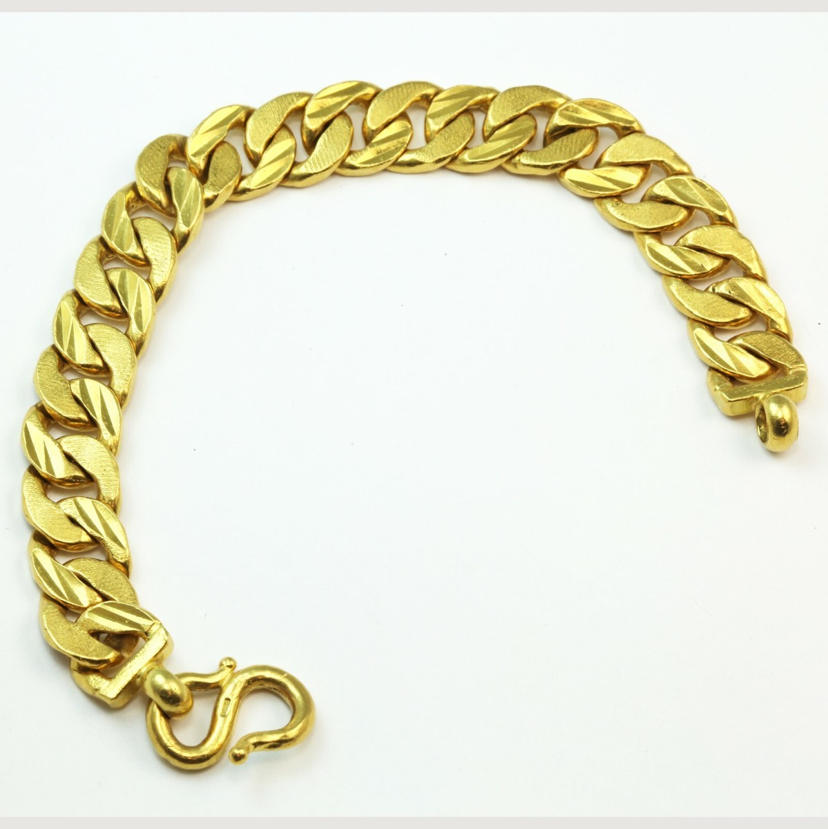 24K Solid Yellow Gold Men Link Bracelet 96.7 Grams 9999 | eBay
