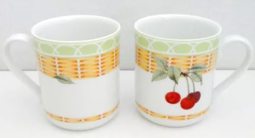 Royal Worcester Evesham Orchard MUGS x 2  Made in ENGLAND 1999 NWOT