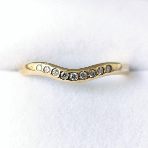Tiffany & Co. Curved Band Ring Diamond 750 K18 YG Size US 6.5-7 2.0m Used - Picture 3 of 10