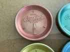 Coca-Cola 3” Colored Aluminum Coaster Set of 4 Vintage