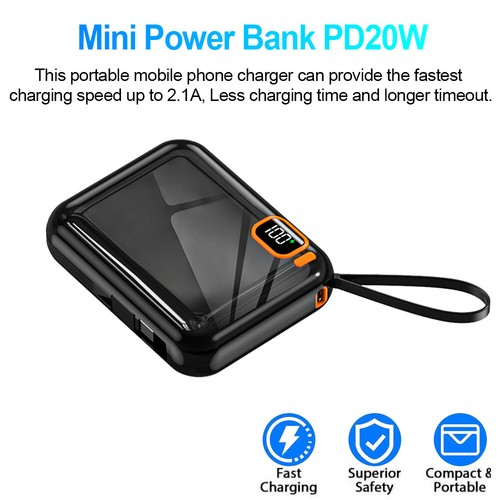Powerbank 100000mAh Mini Kompakt Externer Akku, Power Bank Klein Handy Ladegerät - Zdjęcie 13 z 14