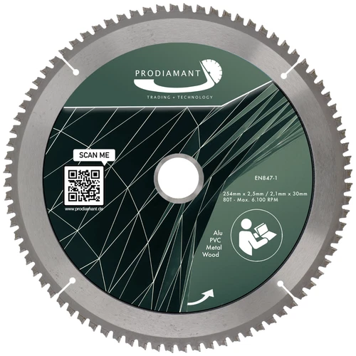 Multi Sägeblatt 254x30mm Hartmetall für Holz, Alu, Kunststoff Laminat TCT Zähne