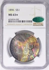 1896 Morgan Silver Dollar NGC MS63* Star CAC Monster Rainbow Toned Vibrant Color