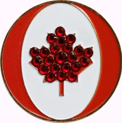 Swarovski Flag Magnetic Golf Ball Marker & Matching Hat Clip