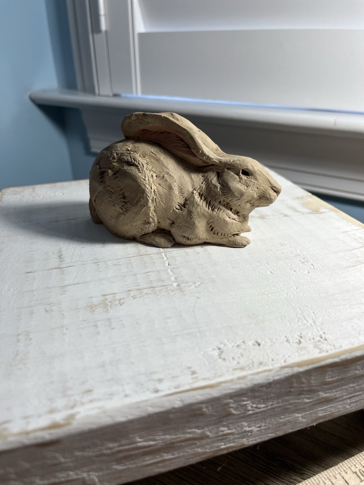 Spring House Collection Resin Bunny Rabbit Brown Pink Ears 1987 - Signed JSP