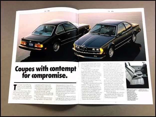 1987 BMW 20-page Car Brochure Catalog - 325i 528e 535i 535is M5 L6 M6 735i 325is - Image 4 of 4