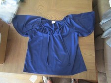 Vintage Graff Blue Polyester Blouse Size M in great shape,Great Sleeves
