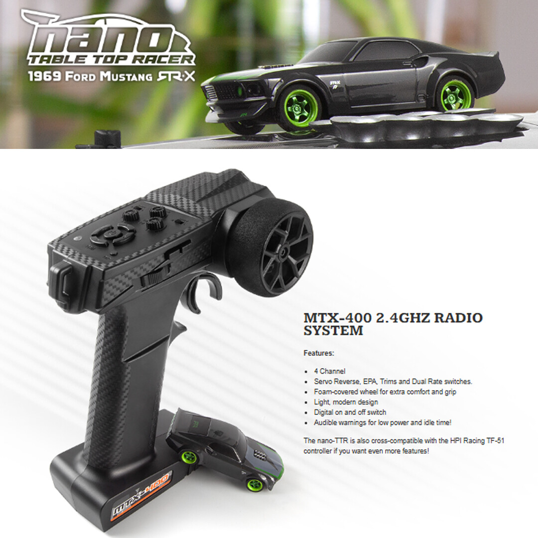 HPI 1/64 Nano-TTR 2WD Ford Mustang RTR-X Touring Car w/ Remote