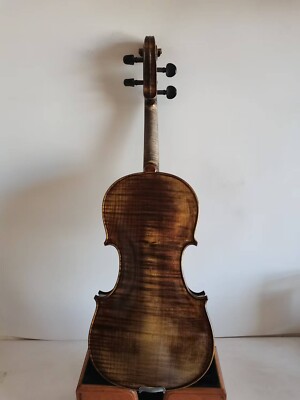 Master 4/4 violin Stradi Model flamed maple back spruce top nice handcraft 0099