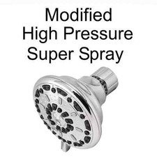 High Pressure Shower Head Modified to 10 gpm 3 Patterns w Super Spray 58 Holes
