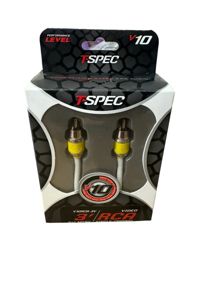 New T-Spec V10RCA-3V V10 Series 1 Channel Video Cable 3 Feet W 75-Ohm Impedance - Image 2 of 2
