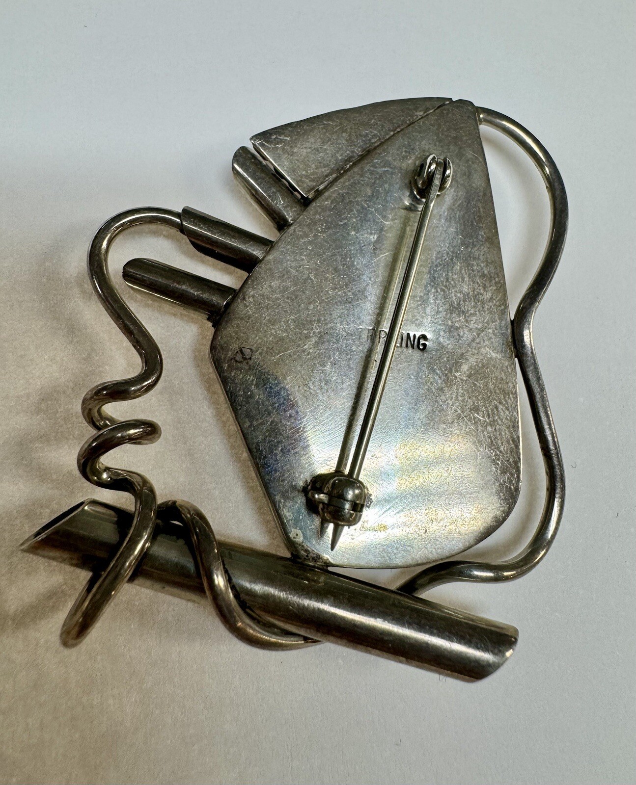 Sterling Silver Agate Large Statement Pendant Bro… - image 3