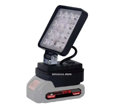 ZENCOCCO LAMPADA LAVORO FARETTO 16 LED 8W BATTERIA 21V LUCE 7000K FREDDA 60° 100LM/W IP20