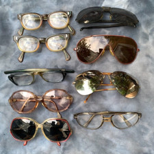 Vintage Lot 9 Eyeglasses Aviator Safety Liberty Lumar Safilo Magnum Sunglasses